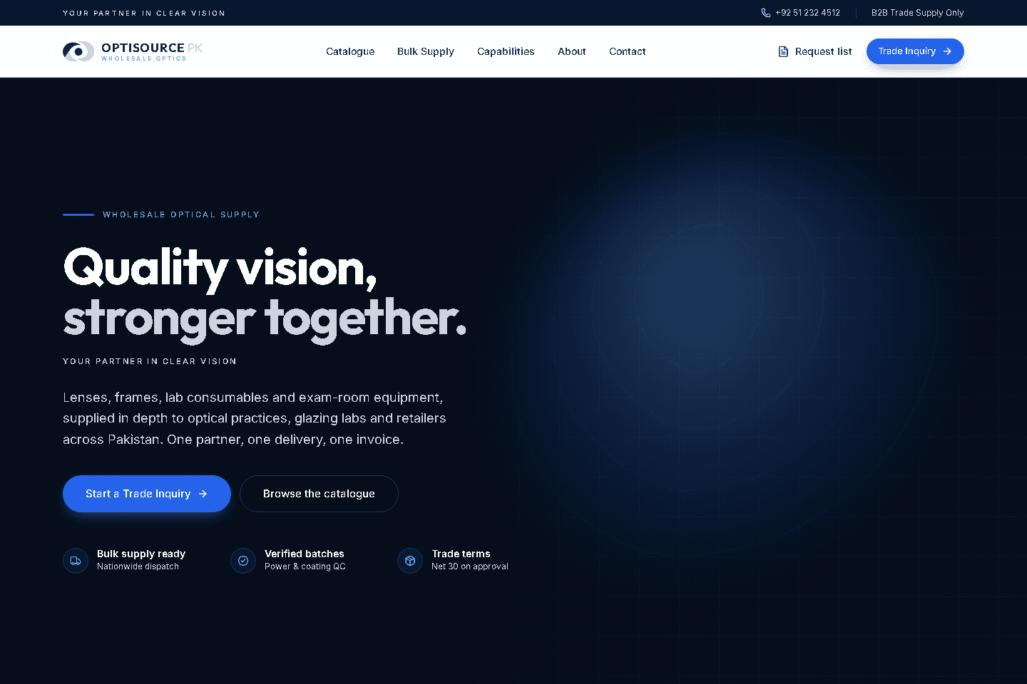 Homepage of OptiSource PK