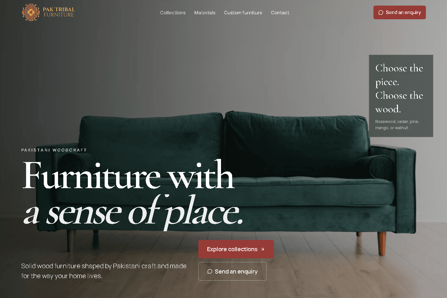 Homepage of Pak Tribal Furniture